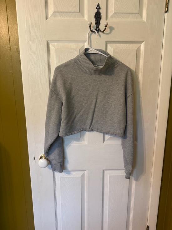 ALO Yoga Tops - ALO Yoga Cropped Gray Turtleneck Sweater